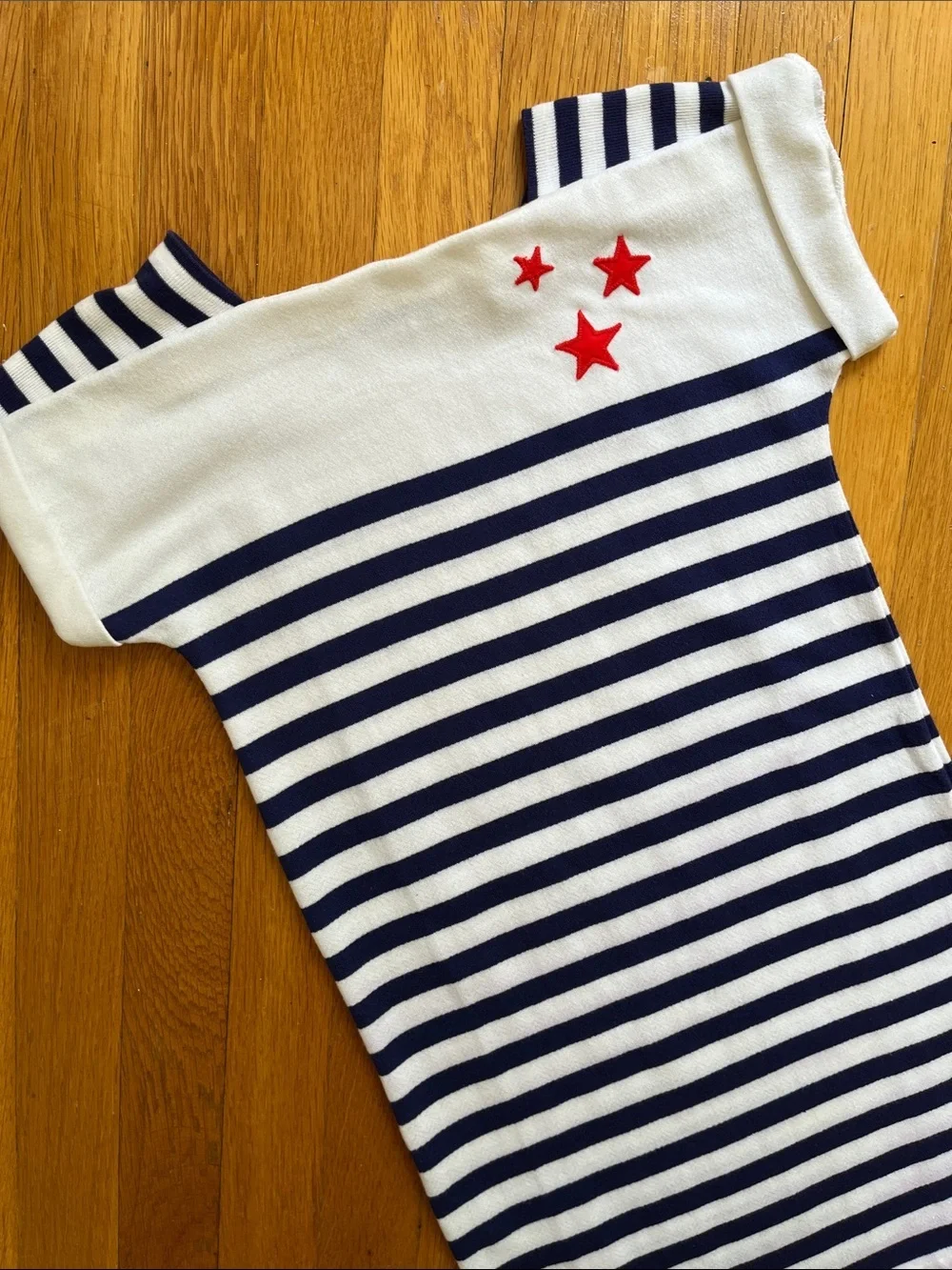 80s Vintage Girls Nautical Stars & Stripes Sun Dress Size 10 - 12